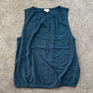 LOFT Dark Teal Sleeveless Blouse